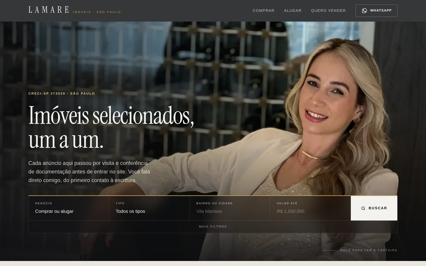 Site da Lamare Imóveis
